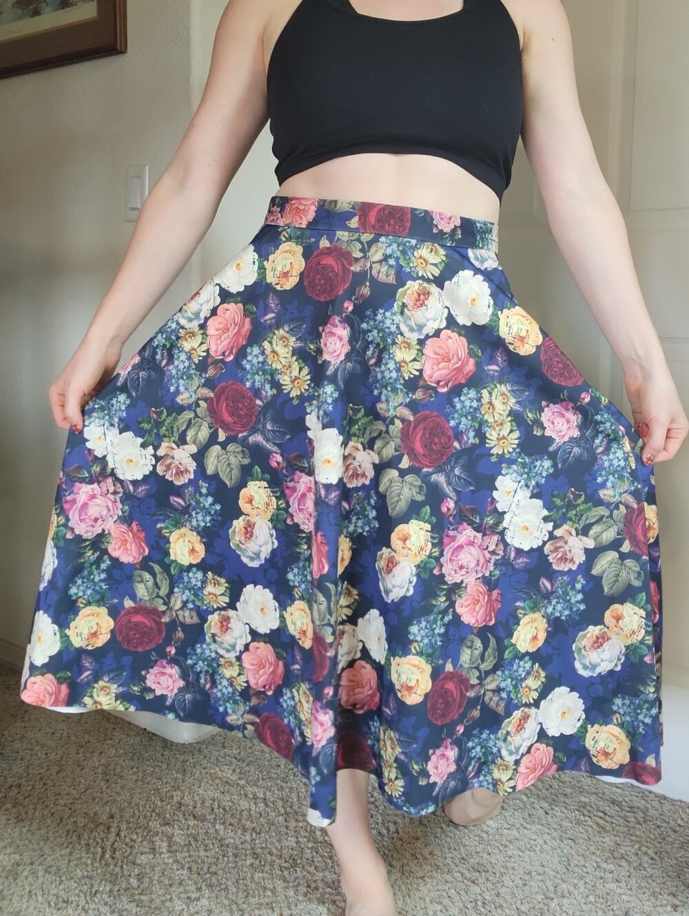 Suite Blanco NWT Women's Colorful Floral High Rise A-Line Skirt Size 8
